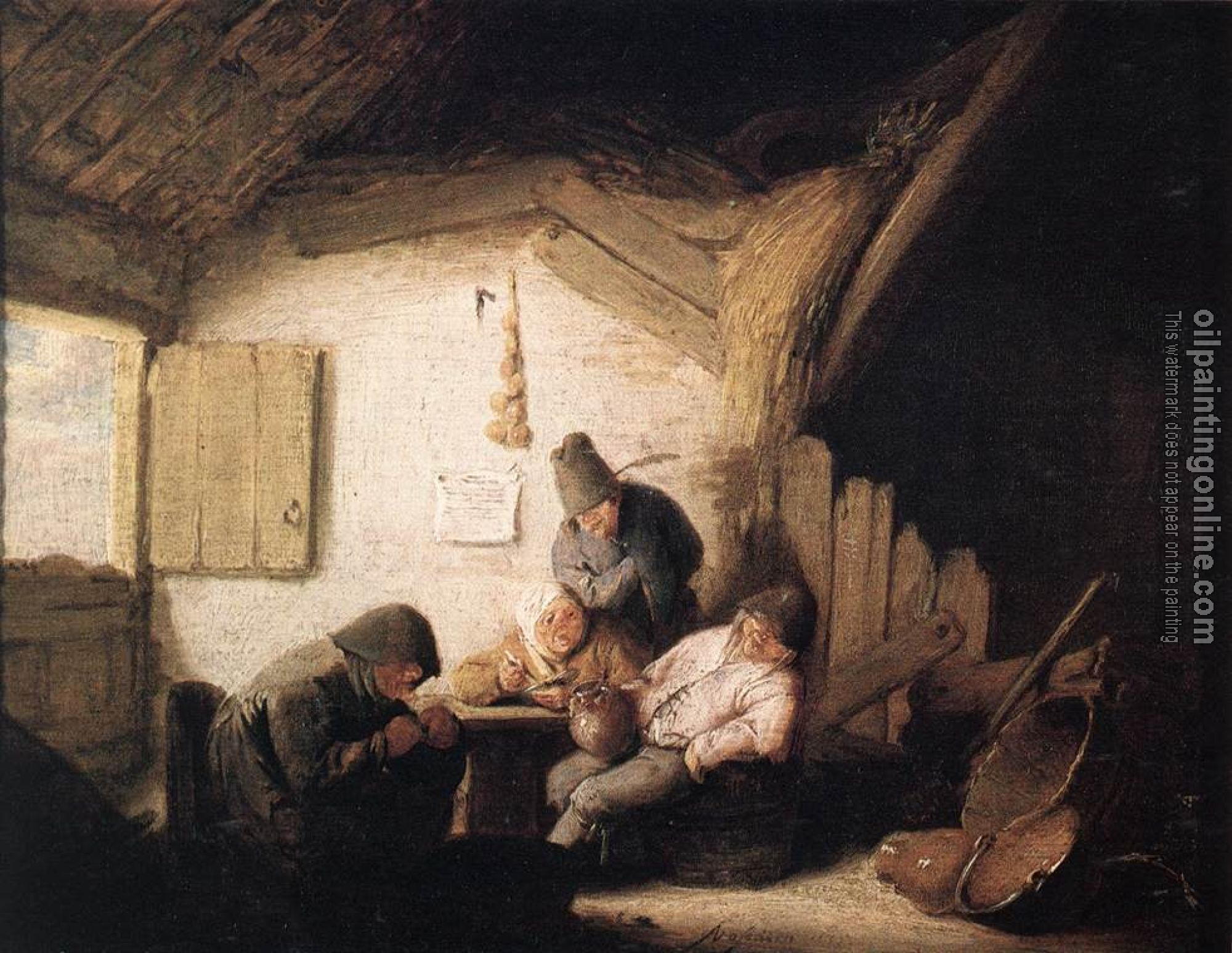 Ostade, Adriaen Jansz van - Village Tavern with Four Figures